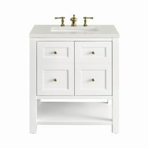 James Martin Vanities 30" Single Vanity, Bright White w/ 3 CM Lime Delight Top