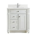 thumbnail image 1 of James Martin Vanities 30" Single Vanity, Bright White w/ Single Hole 3 CM White Zeus Quartz Top, 1 of 2