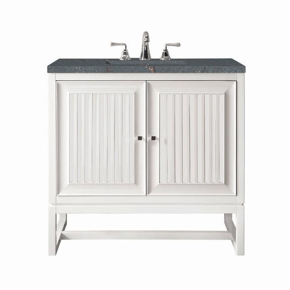 James Martin Vanities E645-V30-3Pbl Athens 30" Single Basin Poplar Wood Vanity Set - White