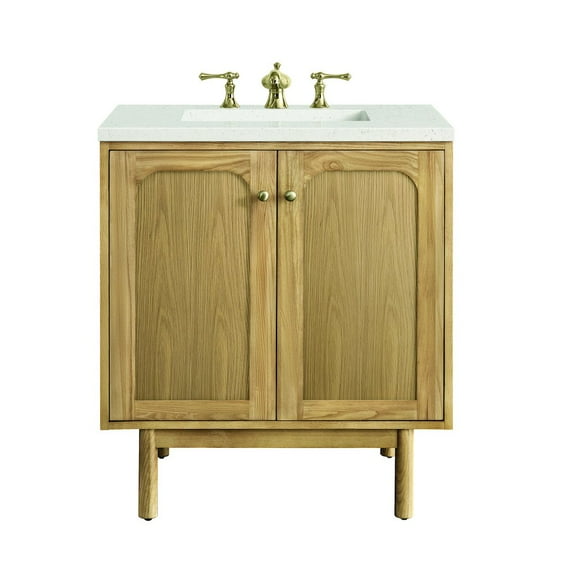 James Martin Vanities 30" Single Vanity, Light Natural Oak w/ 3 CM Lime Delight Top