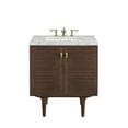 thumbnail image 1 of James Martin Vanities 30" Single Vanity, Mid-Century Walnut w/ 3 CM Eternal Jasmine Pearl Top, 1 of 7