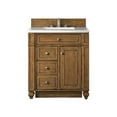 thumbnail image 1 of James Martin Vanities 30" Single Vanity, Saddle Brown w/ 3 CM White Zeus Quartz Top, 1 of 7