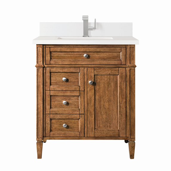 James Martin Vanities 650-V30-1Wz Brittany 30" Single Basin Poplar Wood Vanity Set - Brown