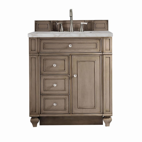 James Martin Vanities 157-V30-WW-3VSL Bristol 30" Single Basin Walnut Wood Vanity Set -
