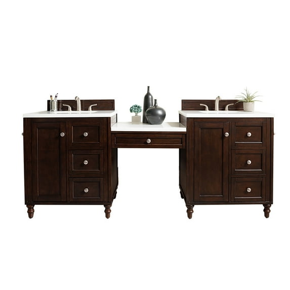 James Martin Vanities 301-V86-Du-3Car Copper Cove Encore 86" Double Basin Poplar Wood