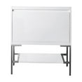thumbnail image 1 of James Martin Vanities 31.5" Single Vanity Cabinet, Glossy White, Brushed Nickel Base, 1 of 2