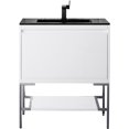 thumbnail image 1 of James Martin Vanities 31.5" Single Vanity Cabinet, Glossy White, Brushed Nickel Composite Top, 1 of 7