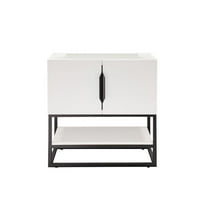 James Martin Vanities 31.5" Single Vanity Cabinet, Glossy White, Matte Black