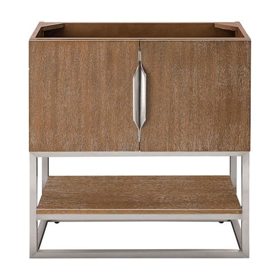 James Martin Vanities 31.5" Single Vanity Cabinet, Latte Oak, Brushed Nickel