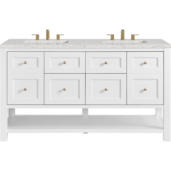 James Martin Vanities 330-V60D-BW-FEJP Breckenridge 60" Free Standing Double Basin Vanity
