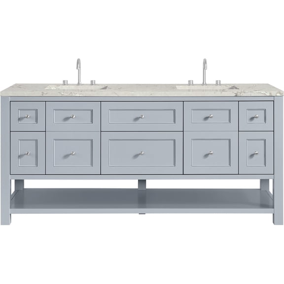 James Martin Vanities 330-V72-SRB-FVSL Breckenridge 72" Free Standing Double Basin