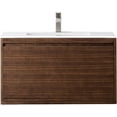 thumbnail image 1 of James Martin Vanities 35.4" Single Vanity Cabinet, Mid Century Walnut w/Glossy White Composite Top, 1 of 7