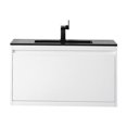 thumbnail image 1 of James Martin Vanities 35.4" Single Vanity, Glossy White w/ Charcoal Black Composite Stone Top, 1 of 7