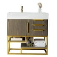 thumbnail image 1 of James Martin Vanities 36" Single Vanity, Ash Gray, Radiant Gold w/ Glossy White Composite Stone Top, 1 of 3