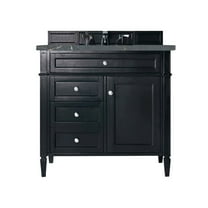 James Martin Vanities 36" Single Vanity, Black Onyx w/ 3 CM Parisien Bleu Quartz Top