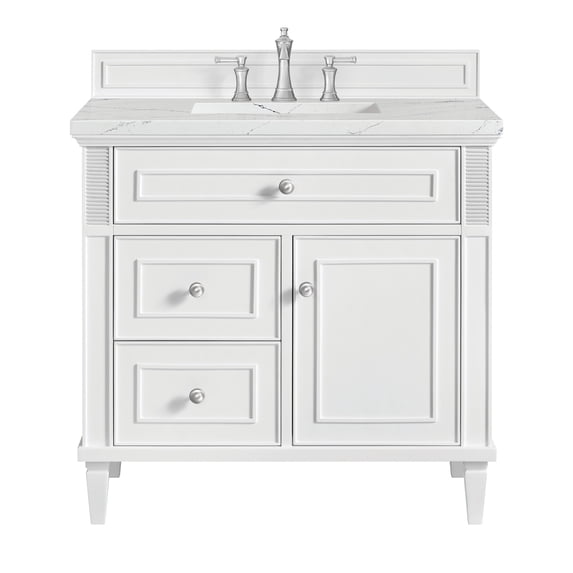 James Martin Vanities 424-V36-BW-3ENC Lorelai 36" Single Basin Wood Vanity Set - White