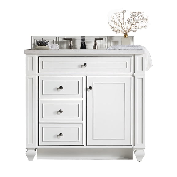 James Martin Vanities 157-V36-BW-3WZ Bristol 36" Free Standing Single Basin Vanity Set -
