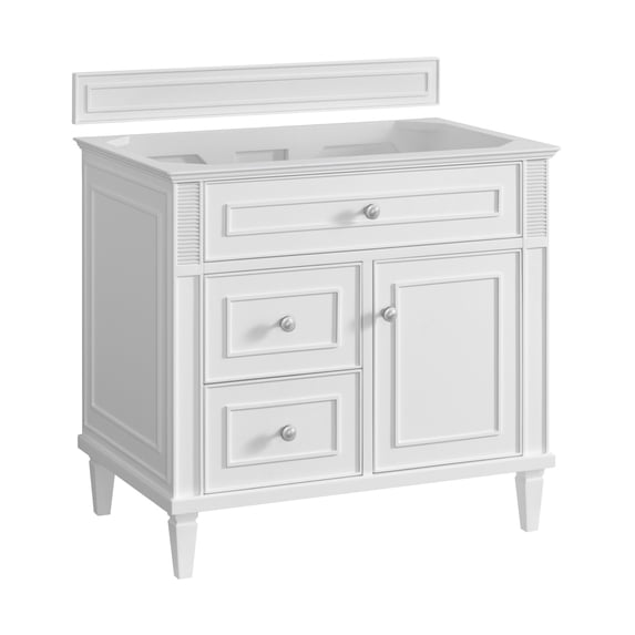 James Martin Vanities 424-V36-BW Lorelai 36" Single Basin Wood Vanity Cabinet Only - White