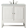 thumbnail image 1 of James Martin Vanities 36" Single Vanity Cabinet, Glossy White, Quartz Top, 1 of 7