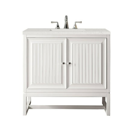 James Martin Vanities E645-V36-3Ldl Athens 36" Single Basin Poplar Wood Vanity Set - White