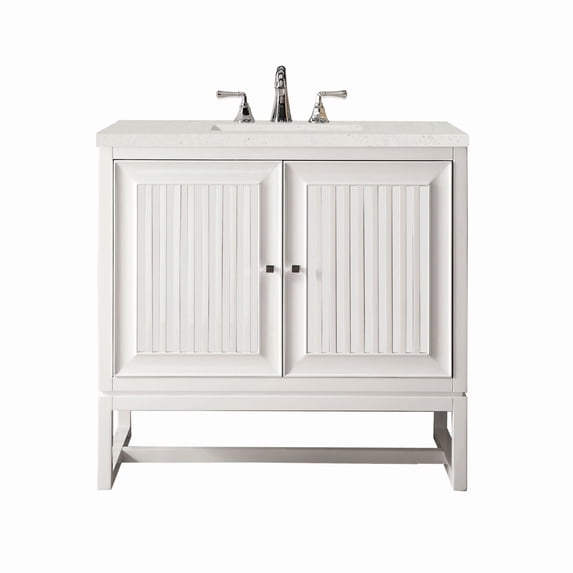 James Martin Vanities E645-V36-3Ldl Athens 36" Single Basin Poplar Wood Vanity Set - White