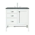 thumbnail image 1 of James Martin Vanities 36" Single Vanity, Glossy White w/ 3 CM Parisien Bleu Quartz Top, 1 of 3