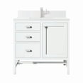 thumbnail image 1 of James Martin Vanities E444-V36-1Wz Addison 36" Single Basin Wood Vanity Set - White, 1 of 3