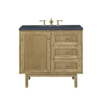 James Martin Vanities 36" Single Vanity, Light Natural Oak w/ 3 CM Charcoal Soapstone Top