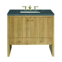 James Martin Vanities 36" Single Vanity, Light Natural Oak w/ 3 CM Parisien Bleu Top