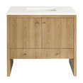 thumbnail image 1 of James Martin Vanities 36" Single Vanity, Light Natural Oak w/ 3 CM White Zeus Top, 1 of 8