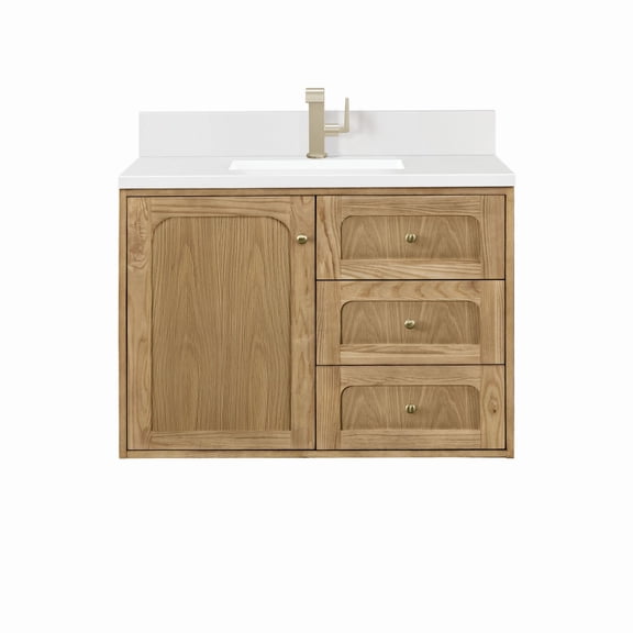 James Martin Vanities 545-V36-1Wz Laurent 36" Wall Mounted Or Free Standing Single Basin