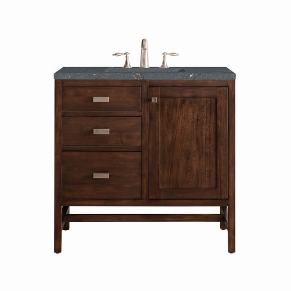 James Martin Vanities E444-V36-3Pbl Addison 36" Single Basin Wood Vanity Set - Mid-Century