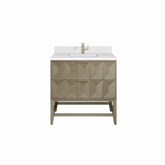 James Martin Vanities D100-V36-PBO-1WZ Emmeline 36" Free Standing Single Basin Ash Wood