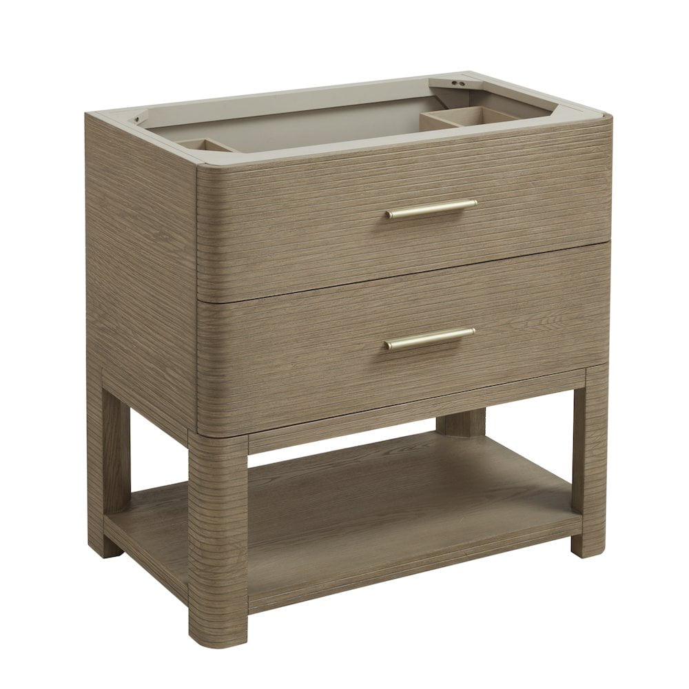 Lucian 36" Pebble Oak Single Vanity with Brass Hardware