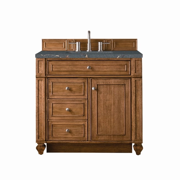 James Martin Vanities 157-V36-SBR-3PBL Bristol 36" Single Basin Walnut Wood Vanity Set -