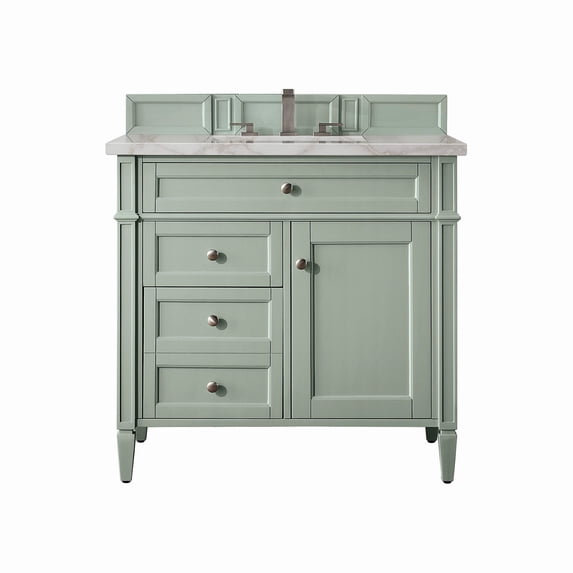 James Martin Vanities 650-V36-SGR-3VSL Brittany 36" Single Basin Poplar Wood Vanity Set -