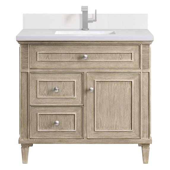 James Martin Vanities 424-V36-1Wz Lorelai 36" Single Basin Wood Vanity Set - Whitewashed