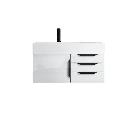 James Martin Vanities 983-V36-W-B-Gw Columbia 36" Wall Mounted Single Basin Vanity Set -