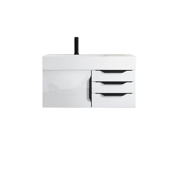 James Martin Vanities 983-V36-W-B-Gw Columbia 36" Wall Mounted Single Basin Vanity Set -