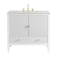 thumbnail image 1 of James Martin Vanities 485-V36-3Ejp Myrrin 36" Single Basin Wood Vanity Set - White, 1 of 7