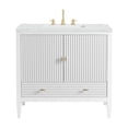 thumbnail image 1 of James Martin Vanities 485-V36-3Enc Myrrin 36" Single Basin Wood Vanity Set - White, 1 of 7