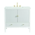 thumbnail image 1 of James Martin Vanities 36" Vanity, Bright White w/ 3 CM Ethereal Noctis Quartz Top, 1 of 7