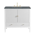 thumbnail image 1 of James Martin Vanities 485-V36-BW-3PBL Myrrin 36" Single Basin Wood Vanity Set - White, 1 of 7
