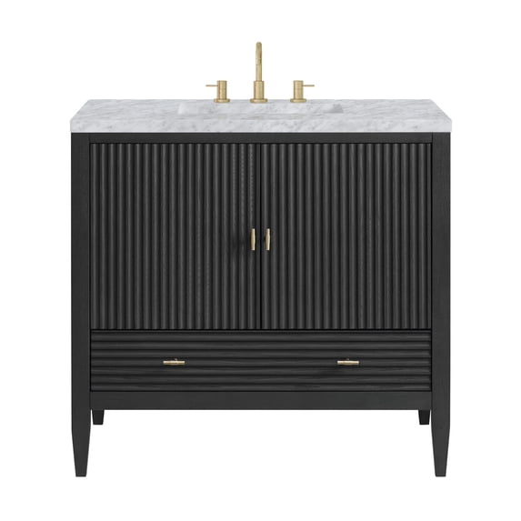 James Martin Vanities 485-V36-CBO-3CAR Myrrin 36" Single Basin Wood Vanity Set - Carbon