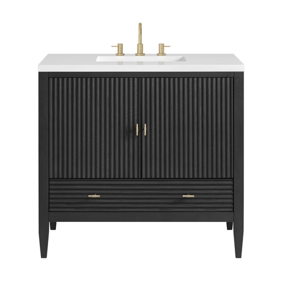 James Martin Vanities 485-V36-CBO-3WZ Myrrin 36" Single Basin Wood Vanity Set - Carbon Oak