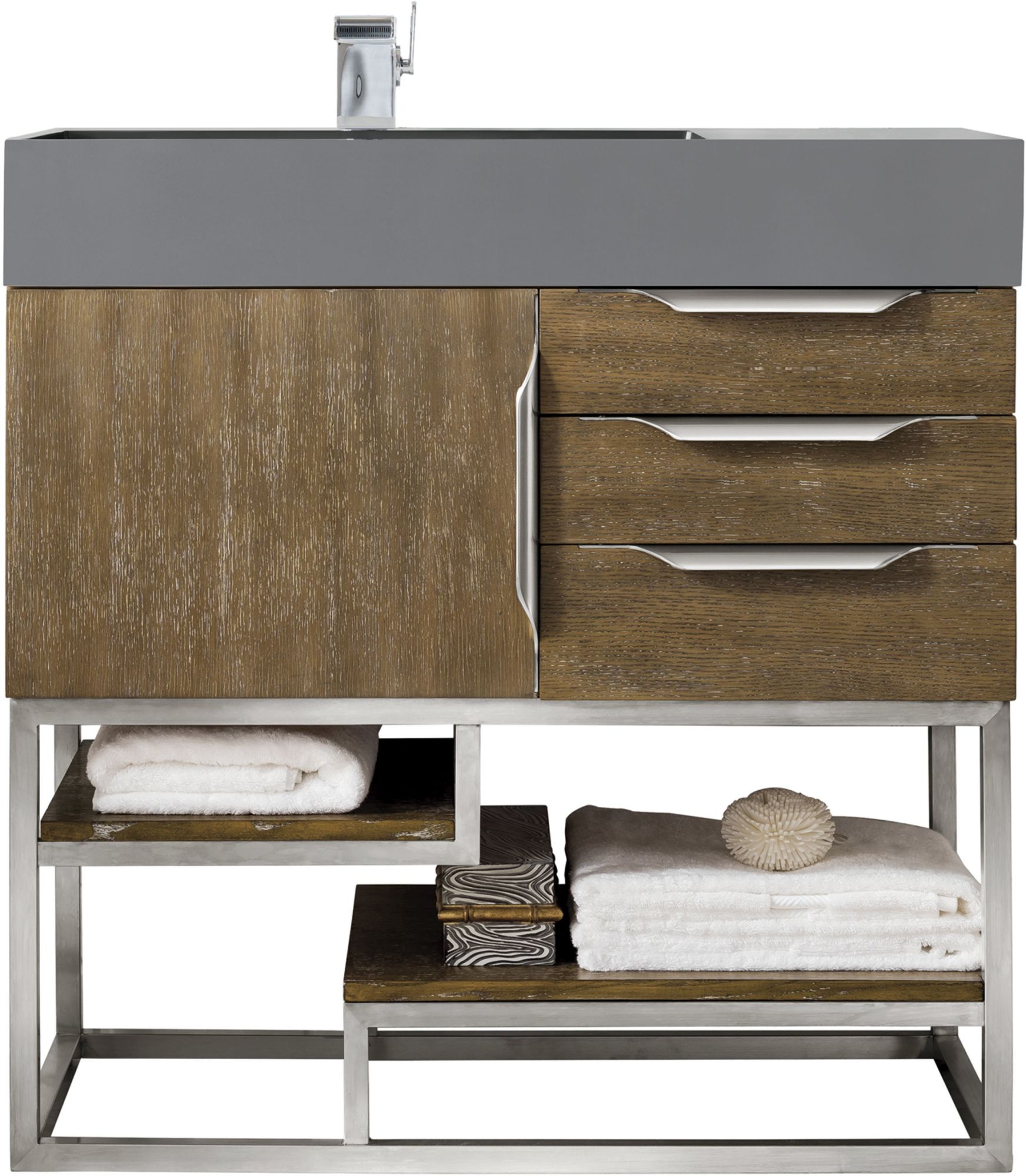 James Martin Vanities 388-V16-Rgd Columbia 16" Single Basin Hardwood