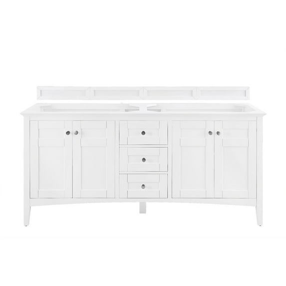 James Martin Vanities 389-V72d-G-Gw Mercer Island 72" Wall Mounted Double Basin Wood