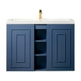 thumbnail image 1 of James Martin Vanities 39.5" Single Vanity Cabinet, Azure Blue w/ White Glossy Composite Countertop, 1 of 5