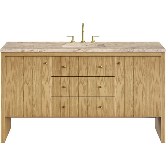 James Martin Vanities 435-V60S-LNO-FTJR Hudson 60" Free Standing Single Basin Ash Wood