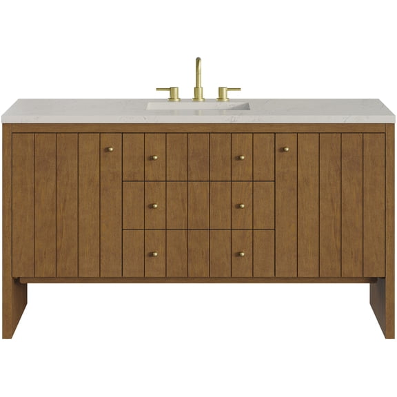 James Martin Vanities 435-V60S-HNO-FSFR Hudson 60" Free Standing Single Basin Ash Wood